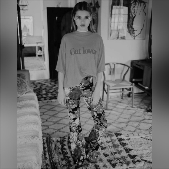 NWT Revolve Daydream Nation Cat Lover Tee in Used White (light yellow)Size Small - Picture 6 of 8